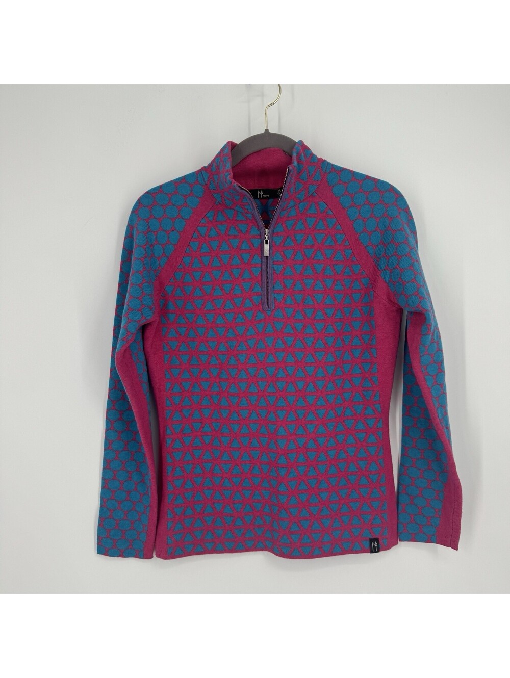 Neve sweater womens medium M merino wool blend quarter zip ski nordic outdoor